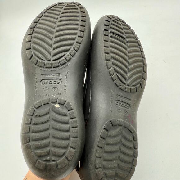 Crocs Women's 7 Kadee Slip On Ballet Work Flats Black Slip On Shoes Lightweight - Picture 5 of 5